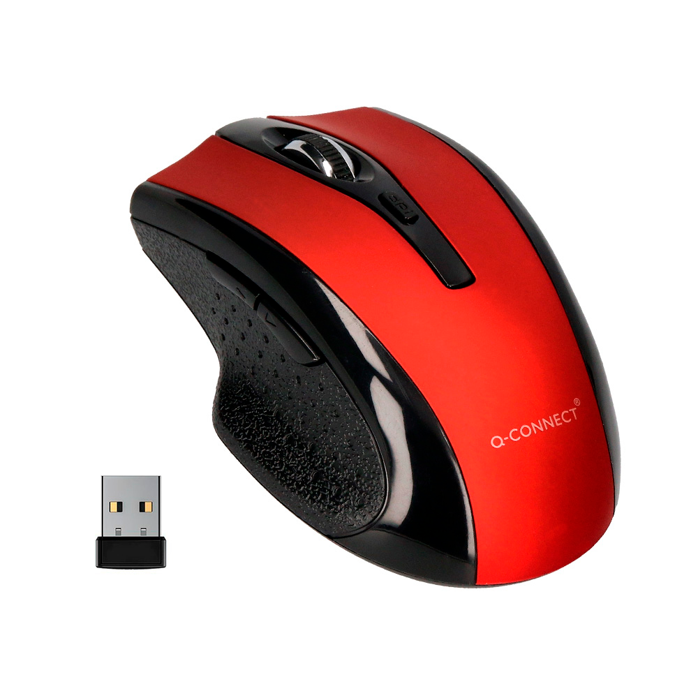 Rato Q-Connect Ótico s/ fios - Vermelho