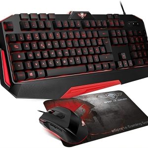 SPIRIT OF GAMER KEYBOARD 26 ANTI-GHOSTING KEYS + MOUSE 3200DPI + MOUSEPAD