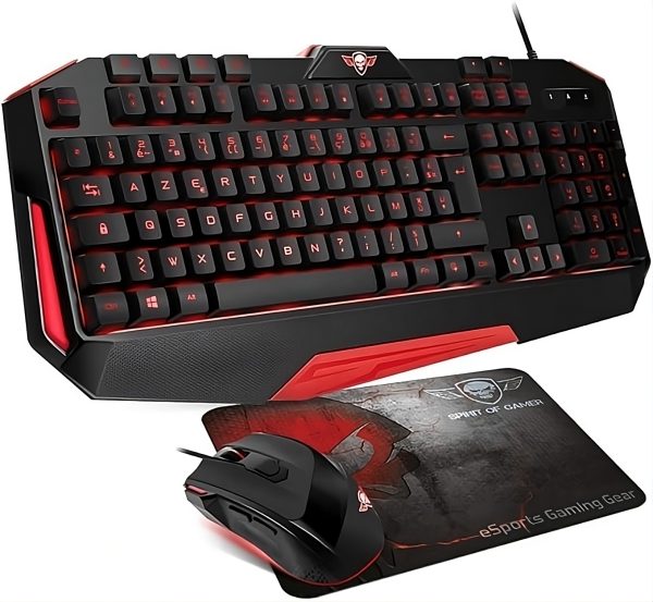SPIRIT OF GAMER KEYBOARD 26 ANTI-GHOSTING KEYS + MOUSE 3200DPI + MOUSEPAD