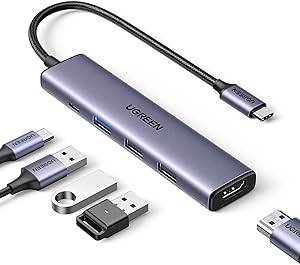 Adaptador USB C para USB 5 em 1