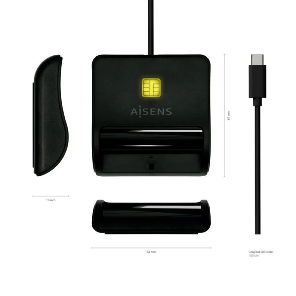 Leitor de cartões AISENS (cartão de cidadão) USB-C - Image 2