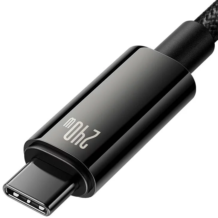 Cabo USB-C ? USB-C 240W PD c/ revestimento de nylon e fichas metálicas - preto - 3.0m - Image 3