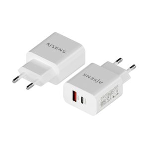 Carregador USB-A + USB-C (QC3.0 + PD3.0) 20W