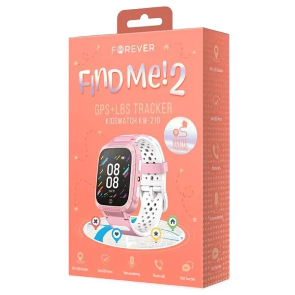 Smartwatch 2G c/ GPS+LBS de segurança para crianças + botão SOS - rosa - Image 4