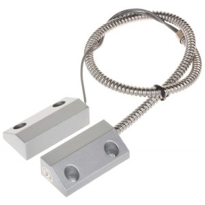 Interruptor Magnético reed Switch p/portão - metal c/ proteção de cabo