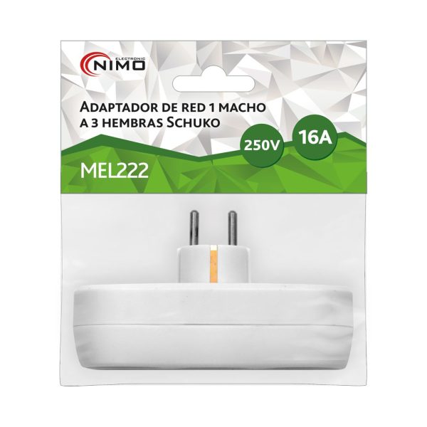Ficha Schuko tripla 2P+T - branco