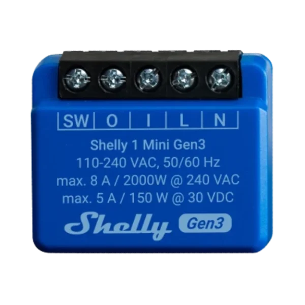 Mini módulo interruptor para automação WiFi 110/240VAC - 8A - Shelly 1 Mini Gen3